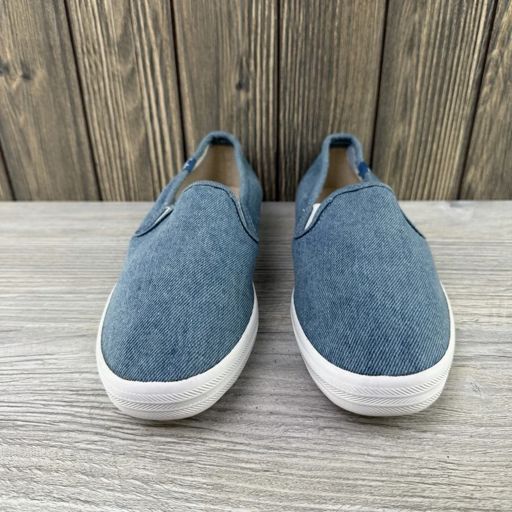 Keds Double Decker Slip On Denim Blue Canvas Sneakers Women's Size 8.5 Casual